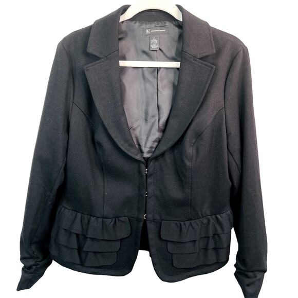 INC International Concepts Black Nouveau Blazer Hook Eye Closure L - Picture 1 of 10